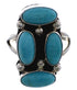 Silver Turquoise American Indian Jewelry Ring Size 6-1/4 EX25043