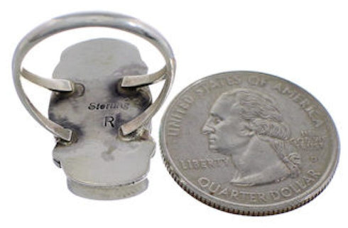 Silver Turquoise American Indian Jewelry Ring Size 6-1/4 EX25043