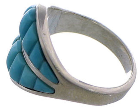 Southwestern Turquoise Sterling Silver Ring Size 7 EX50649