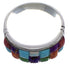 Multicolor Inlay Southwest Sterling Silver Ring Size 8-1/2 EX50670