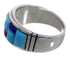 Turquoise Multicolor Inlay Silver Ring Size 8-3/4 EX50674