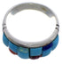 Turquoise Multicolor Inlay Silver Ring Size 8-3/4 EX50674