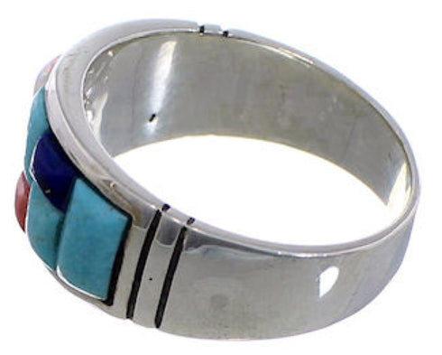 Southwest Multicolor Sterling Silver Ring Size 12-1/4 EX50680