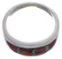 Southwest Red Oyster Shell Opal Silver Ring Size 6-3/4 EX50749