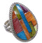 Multicolor Southwest Sterling Silver Ring Size 5-3/4 EX50750