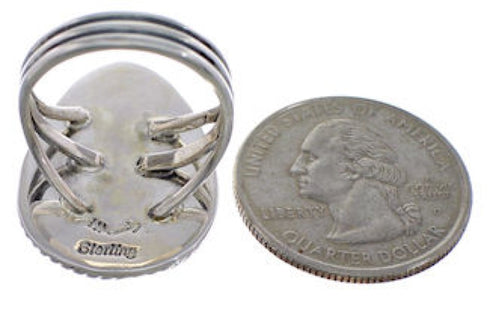 Southwest Multicolor Inlay Silver Ring Size 5-3/4 EX50772