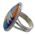 Southwest Sterling Silver Multicolor Ring Size 7-1/2 EX50767