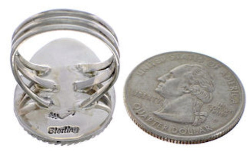 Southwest Sterling Silver Multicolor Ring Size 7-1/2 EX50767