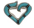 Silver Onyx And Turquoise Inlay Heart Southwest Ring Size 5-3/4 CX52052