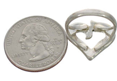 Silver Onyx And Turquoise Inlay Heart Southwest Ring Size 5-3/4 CX52052