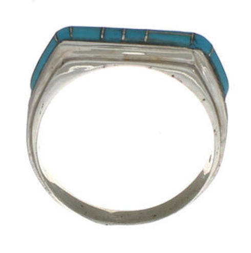 Southwestern Turquoise Sterling Silver Ring Size 6-1/2 CX52064