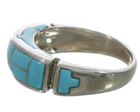 Turquoise Genuine Sterling Silver Southwestern Ring Size 8-3/4 CX52082