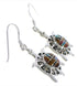 Southwestern Turtle Multicolor And Silver Hook Dangle Earrings PX32014