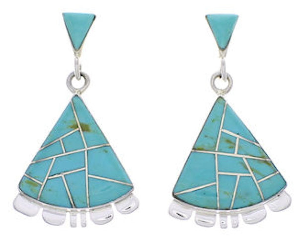 Southwestern Turquoise And Silver Earrings PX32138