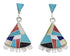 Southwestern Multicolor And Silver Post Dangle Earrings PX32143