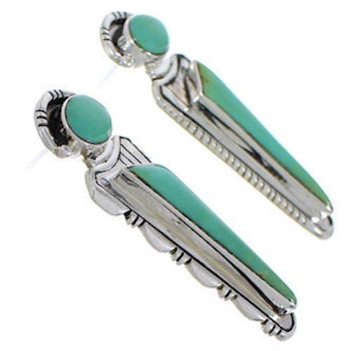 Turquoise And Sterling Silver Southwest Earrings PX32195