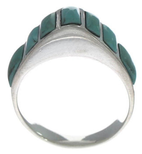 Sterling Silver Turquoise Inlay Ring Size 6-3/4 VX36515