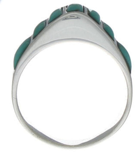 Sterling Silver Turquoise Inlay Ring Size 5-3/4 VX36551