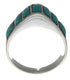 Southwest Silver Turquoise Inlay Ring Size 6-3/4 VX36565