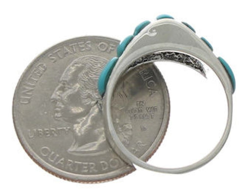Turquoise Inlay Sterling Silver Ring Size 8-3/4 VX36592