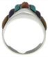 Southwest Sterling Silver Multicolor Inlay Ring Size 5-3/4 VX36616