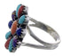 Multicolor Southwest Sterling Silver Ring Size 7-3/4 EX43859