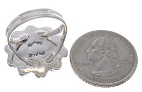 Multicolor Southwest Sterling Silver Ring Size 7-3/4 EX43859