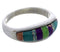Southwestern Multicolor Inlay Ring Size 6-1/2 EX43889