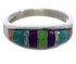 Southwestern Multicolor Inlay Ring Size 6-1/2 EX43889
