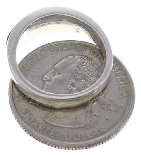 Southwestern Multicolor Inlay Ring Size 6-1/2 EX43889