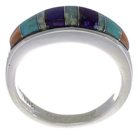 Multicolor Genuine Sterling Silver Ring Size 4-3/4 EX43894