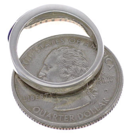 Magenta Turquoise And Opal Silver Ring Size 7-1/2 EX43895