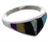 Genuine Sterling Silver Multicolor Ring Size 6-3/4 EX43898
