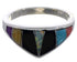 Genuine Sterling Silver Multicolor Ring Size 6-3/4 EX43898