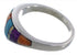 Sterling Silver Multicolor Inlay Ring Size 6-3/4 EX43906
