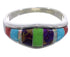 Southwestern Multicolor Inlay Ring Size 6 EX43922