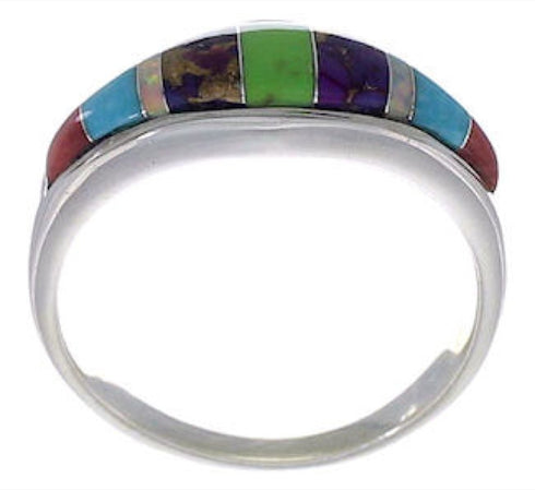 Southwestern Multicolor Inlay Ring Size 6 EX43922