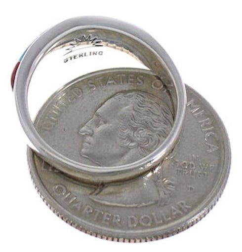 Southwestern Multicolor Inlay Ring Size 6 EX43922