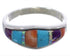 Sterling Silver Multicolor Inlay Ring Size 6 EX43927