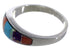 Sterling Silver Multicolor Inlay Ring Size 6 EX43927