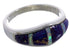 Magenta Turquoise Opal Inlay Ring Size 7-3/4 EX43932