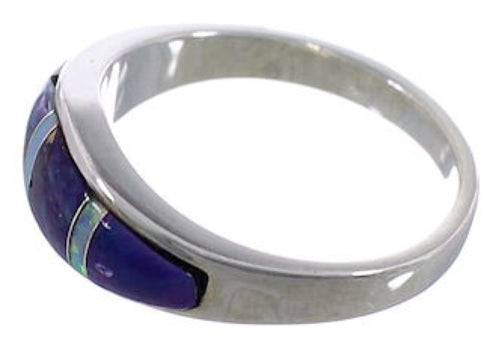 Magenta Turquoise Opal Inlay Ring Size 7-3/4 EX43932
