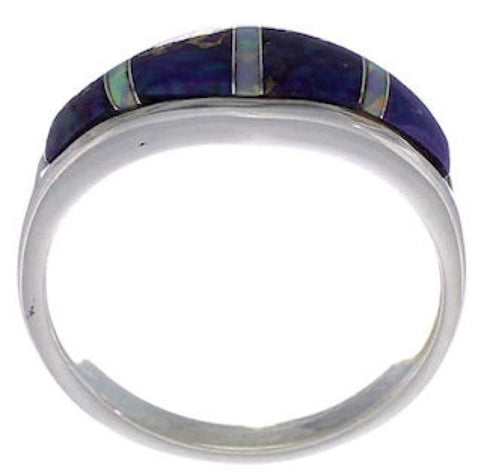 Magenta Turquoise Opal Inlay Ring Size 7-3/4 EX43932