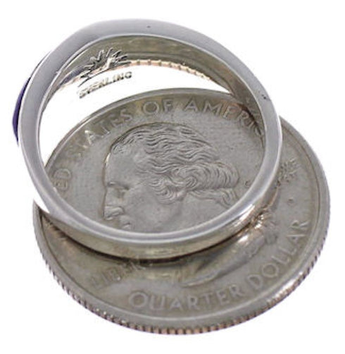 Magenta Turquoise Opal Inlay Ring Size 7-3/4 EX43932