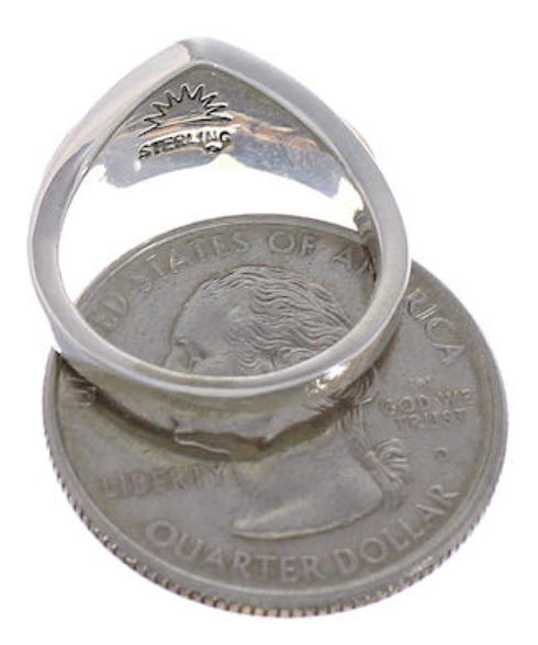 Southwest Multicolor Silver Ring Size 6 EX43936