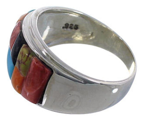 Southwestern Multicolor Inlay Ring Size 11-3/4 EX43946