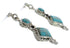 Turquoise Inlay And Silver Post Dangle Earrings FX31044