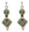 Silver Turquoise Inlay Southwest Post Dangle Earrings FX31049