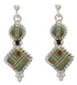 Silver Turquoise Inlay Southwest Post Dangle Earrings FX31049