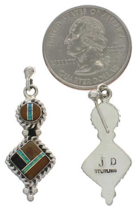 Sterling Silver Multicolor Southwest Post Dangle Earrings FX31054